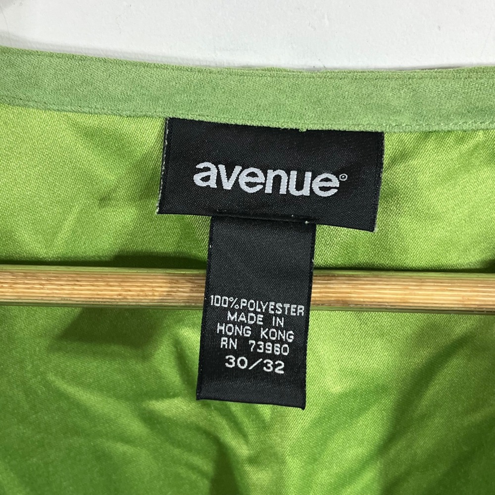 Avenue Edwardian Renfair Faux Suede Y2K Fairy Grunge Boho Ruffle Green Top 30 32 - Picture 6 of 7